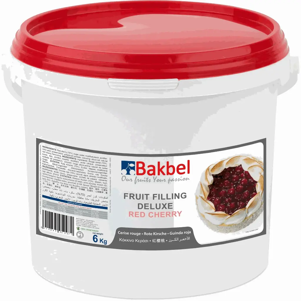 BAKBEL FRUIT FILLING DELUXE RED CHERRY 6KG                                                           